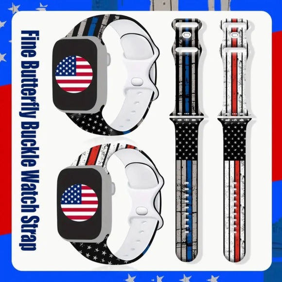 ๐ฉโ๐ First Responder Red Line iWatch Watchband - Picture 4 of 6